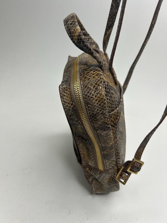 HAMMITT Mini Backpack in Brown Snakeskin Print with Gold Studs main image 4